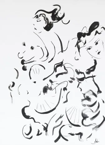 Consapevolezza, China su cartoncino cotonato, 2019, opera di Franca Lavorato