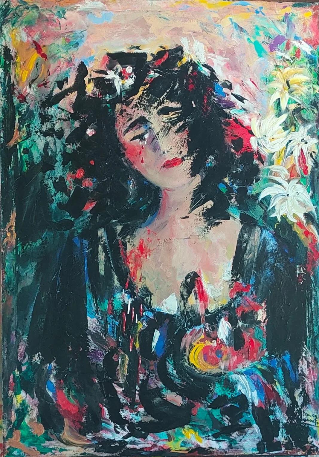 Diana, Acrilico e olio su tela di cotone, 2025, opera di Franca Lavorato