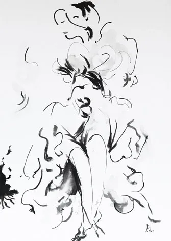 Farfalle, China su cartoncino cotonato, 2018, opera di Franca Lavorato