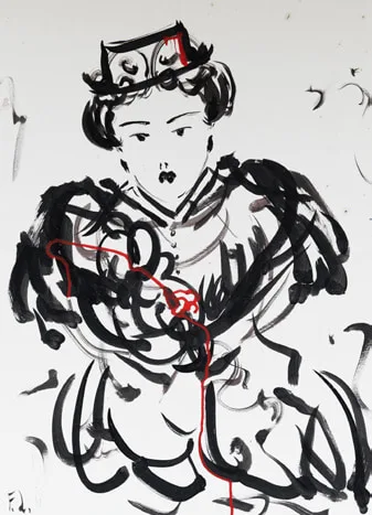 Madame Butterfly, China su cartoncino cotonato, 2021, opera di Franca Lavorato
